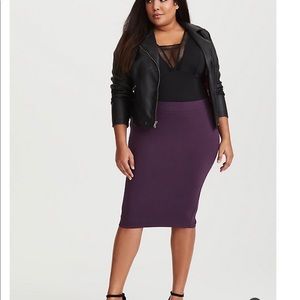 Torrid Purple Ponte Pencil Skirt